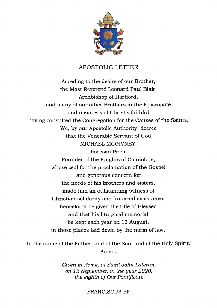 Beatification of Fr. Michael McGivney Pope John Paul II Assembly 3293